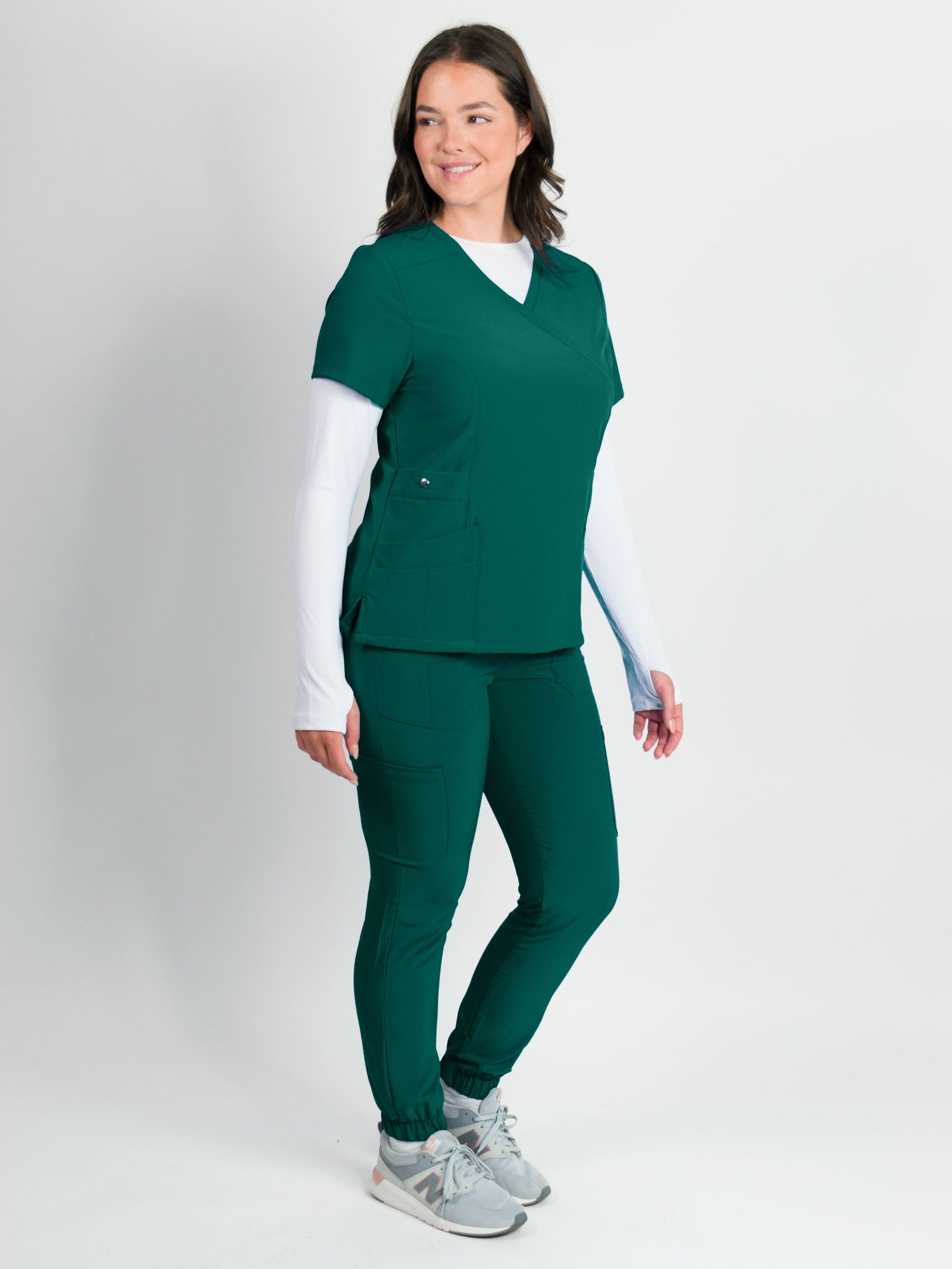 Dahlia | Mock Wrap Jogger Scrubs Set