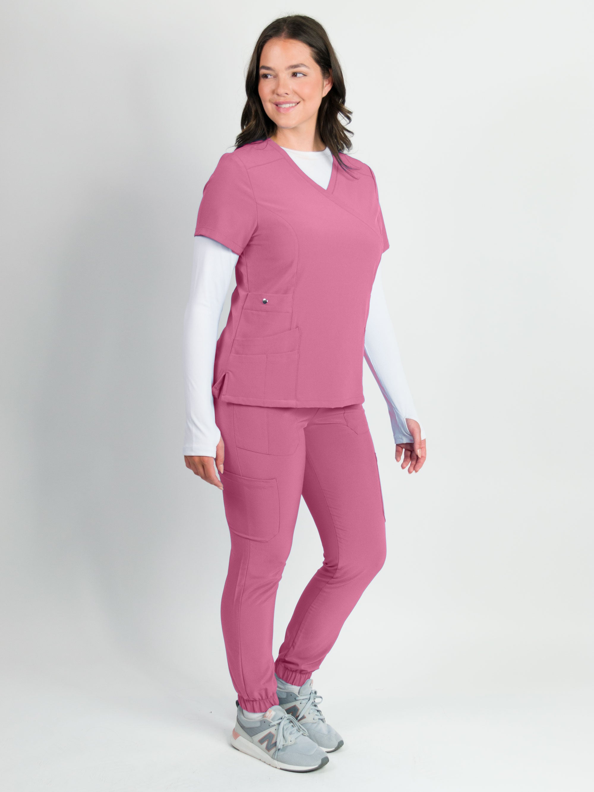 Dahlia | Mock Wrap Jogger Scrubs Set – Medgear