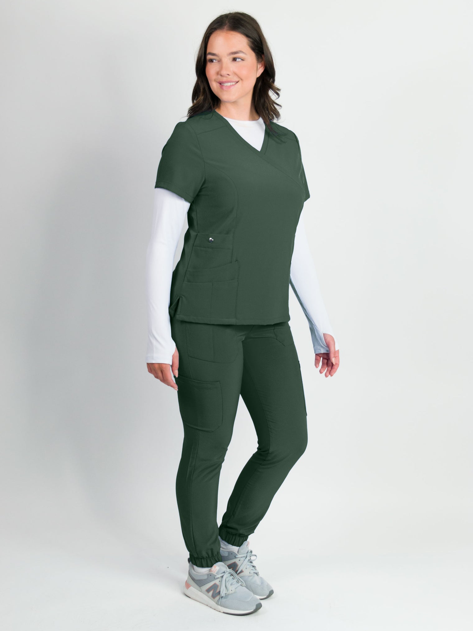 Dahlia | Mock Wrap Jogger Scrubs Set