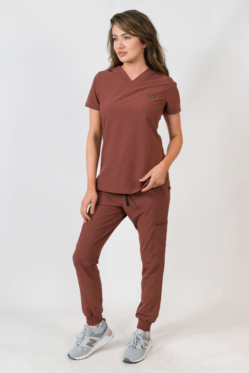 Aurora | Women's One Pocket V-Neck Top Jogger Pants Set