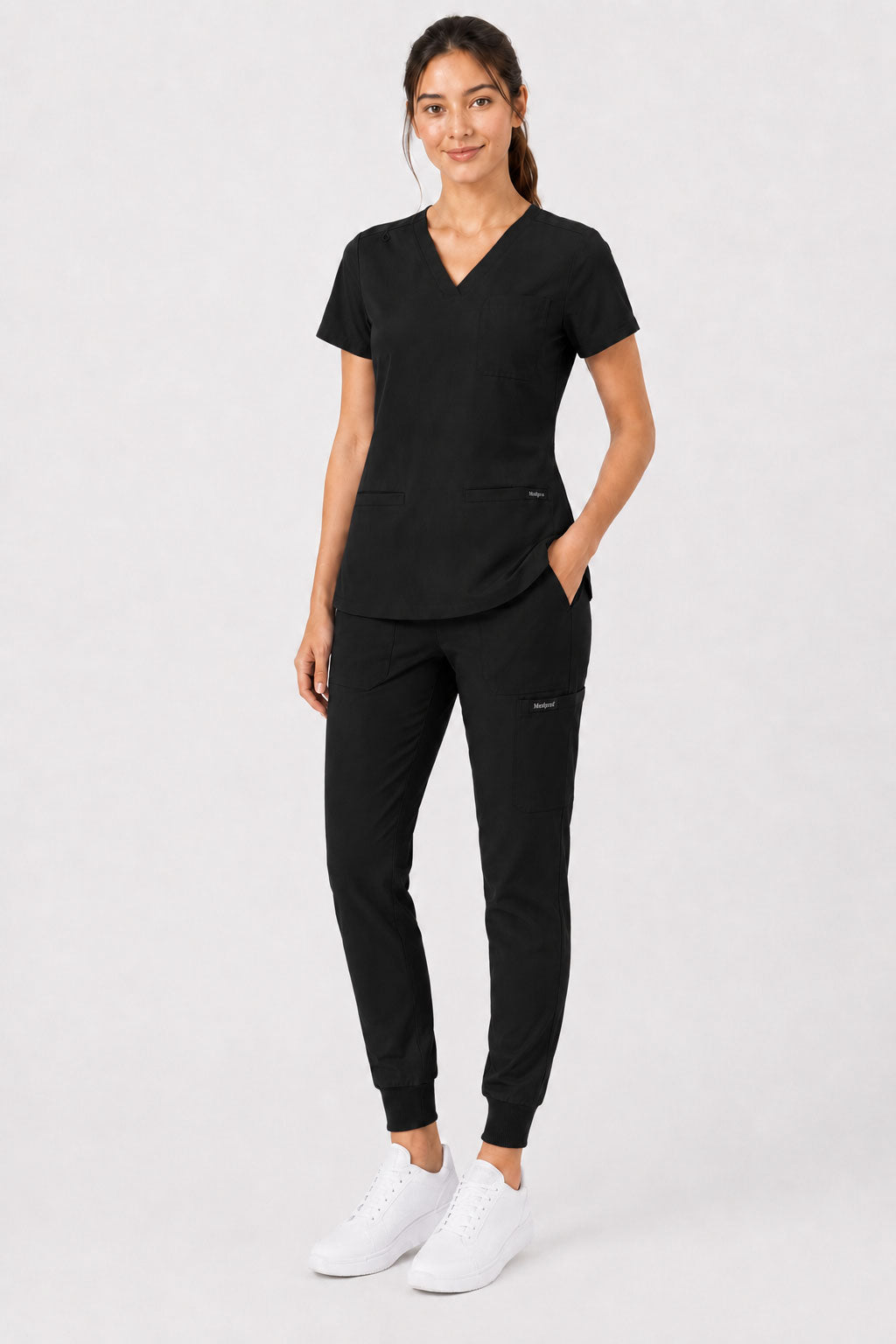 Kayla | V-neck Top and Multi-Pocket Jogger Set