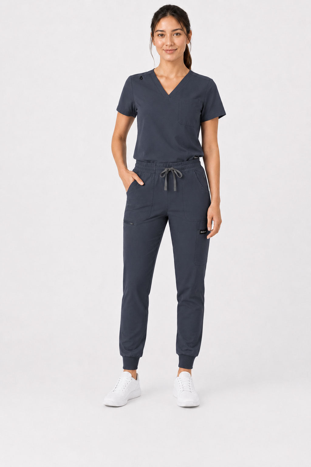 Kayla | V-neck Top and Multi-Pocket Jogger Set