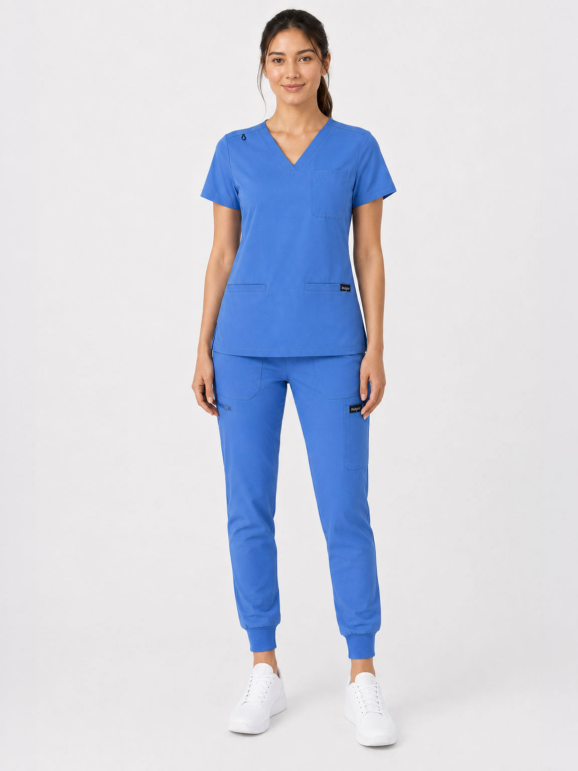 Kayla | V-neck Top and Multi-Pocket Jogger Set