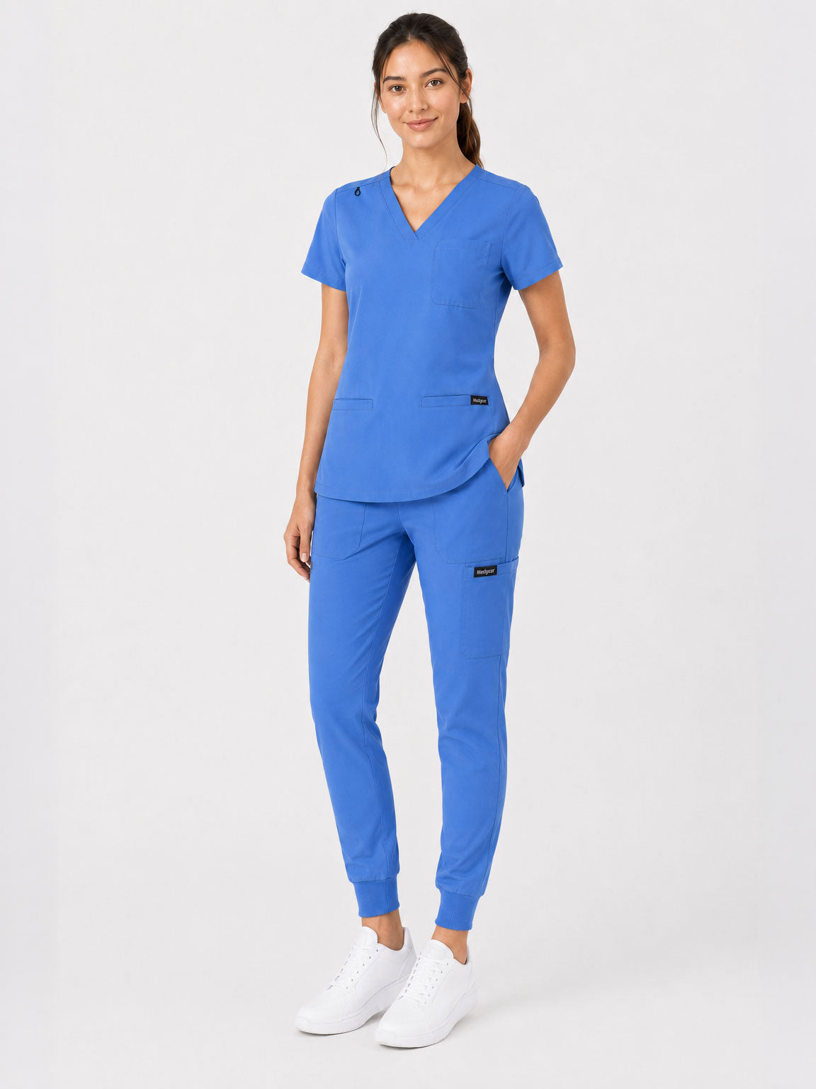 Kayla | V-neck Top and Multi-Pocket Jogger Set