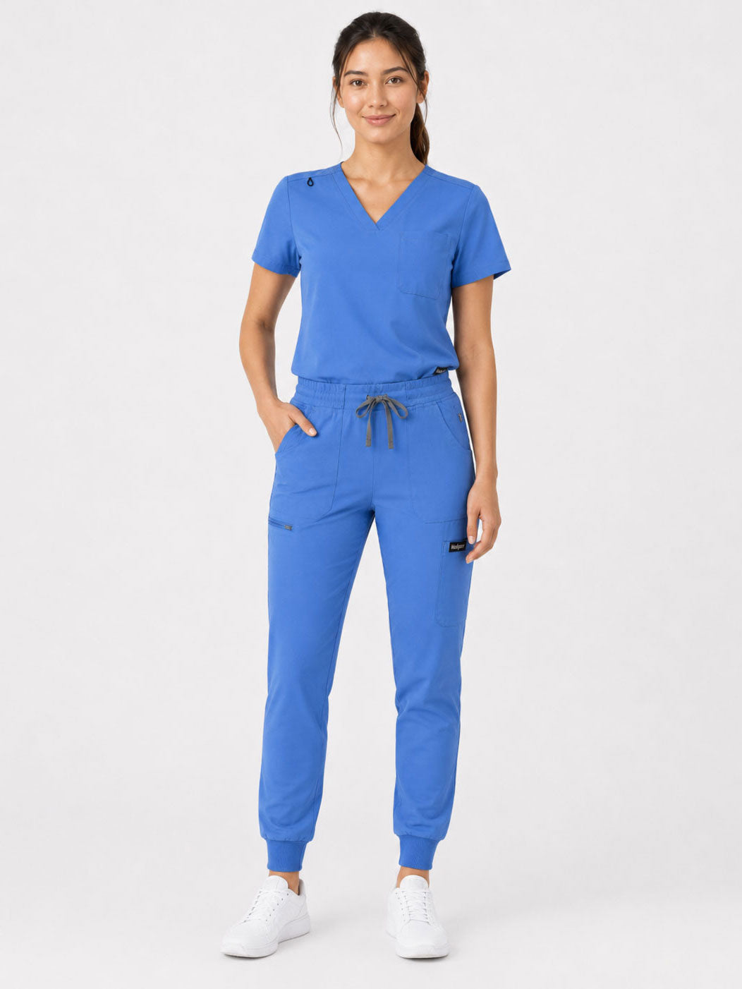 Kayla | V-neck Top and Multi-Pocket Jogger Set