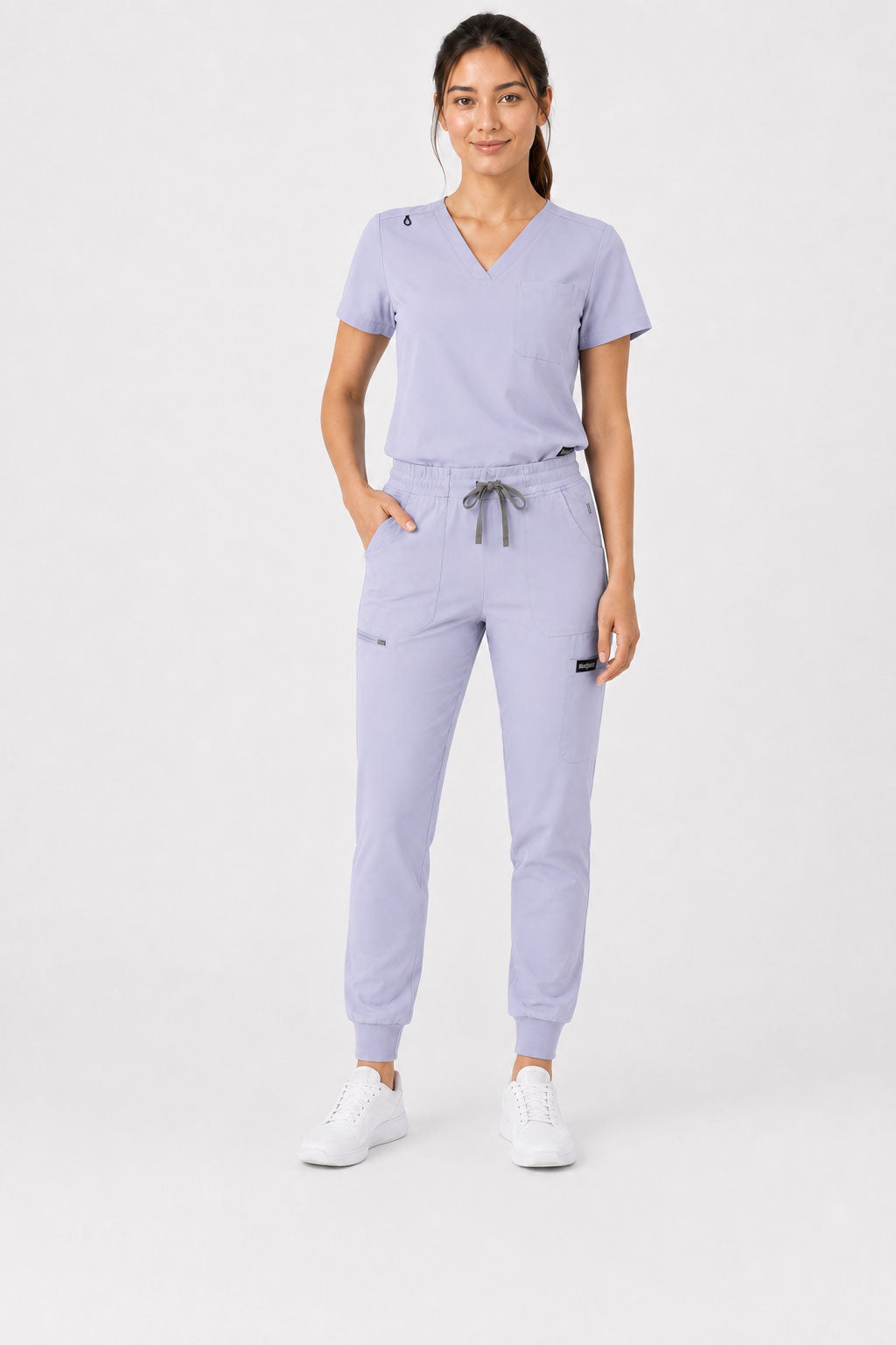 Kayla | V-neck Top and Multi-Pocket Jogger Set