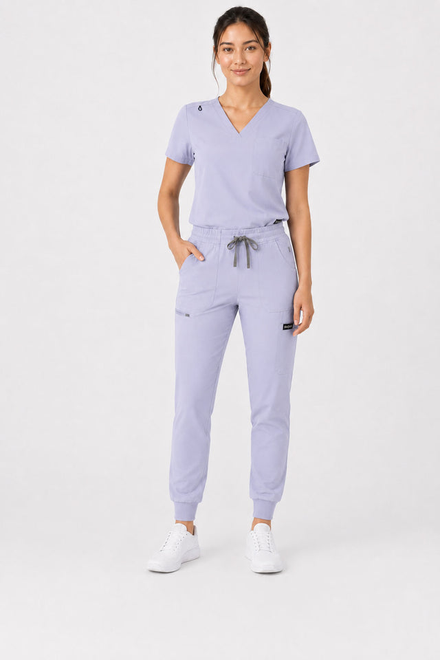 Kayla | V-neck Top and Multi-Pocket Jogger Set