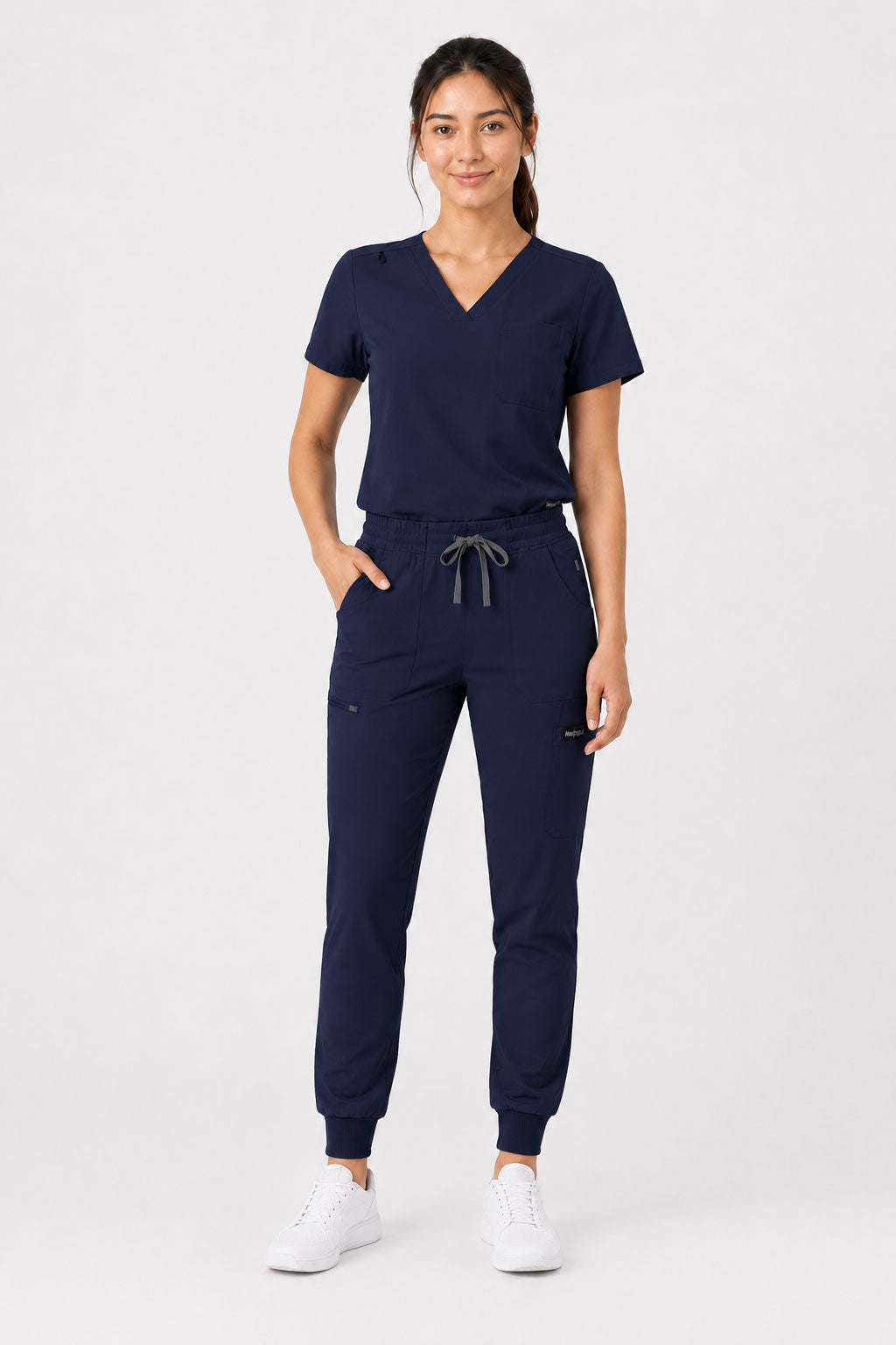 Kayla | V-neck Top and Multi-Pocket Jogger Set