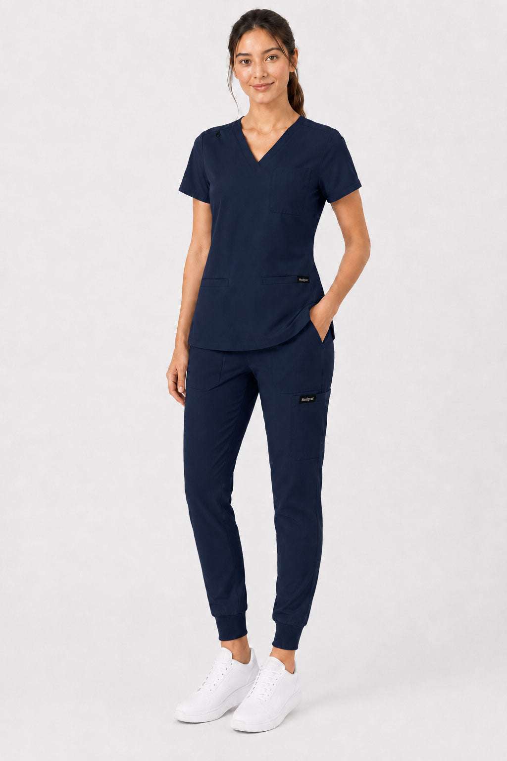 Kayla | V-neck Top and Multi-Pocket Jogger Set