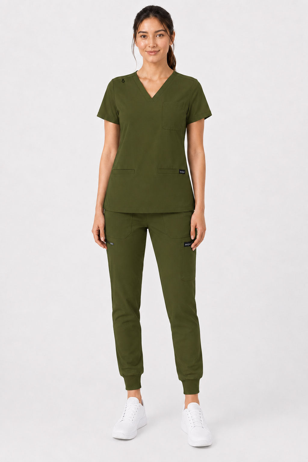 Kayla | V-neck Top and Multi-Pocket Jogger Set