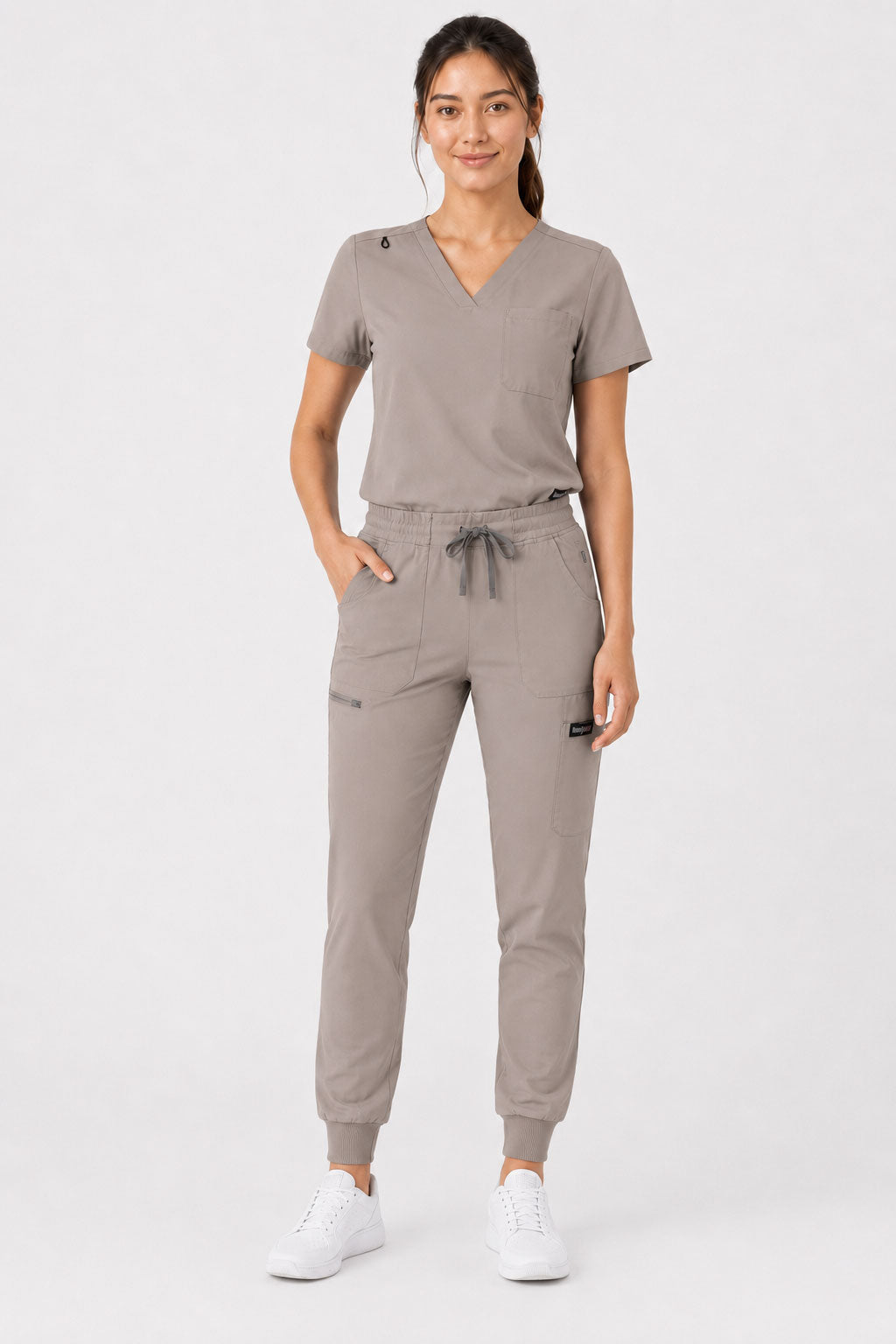 Kayla | V-neck Top and Multi-Pocket Jogger Set