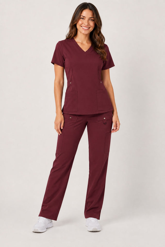 Vivian | 6-Pocket Top and Snap Pocket Straight Leg Pant Set