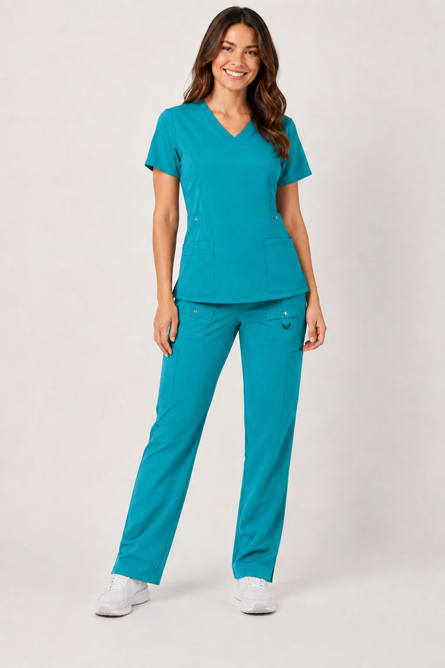 Vivian | 6-Pocket Top and Snap Pocket Straight Leg Pant Set