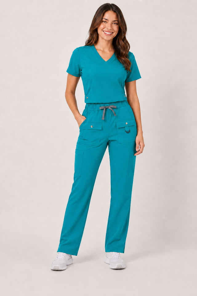 Vivian | 6-Pocket Top and Snap Pocket Straight Leg Pant Set