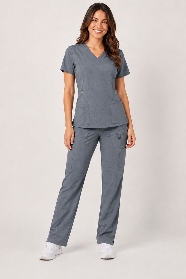 Vivian | 6-Pocket Top and Snap Pocket Straight Leg Pant Set