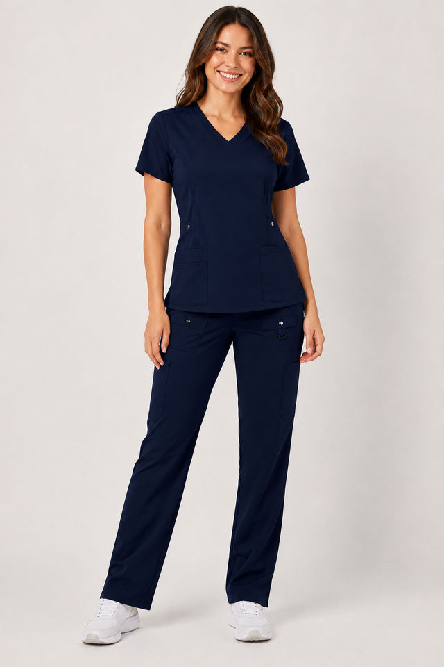 Vivian | 6-Pocket Top and Snap Pocket Straight Leg Pant Set