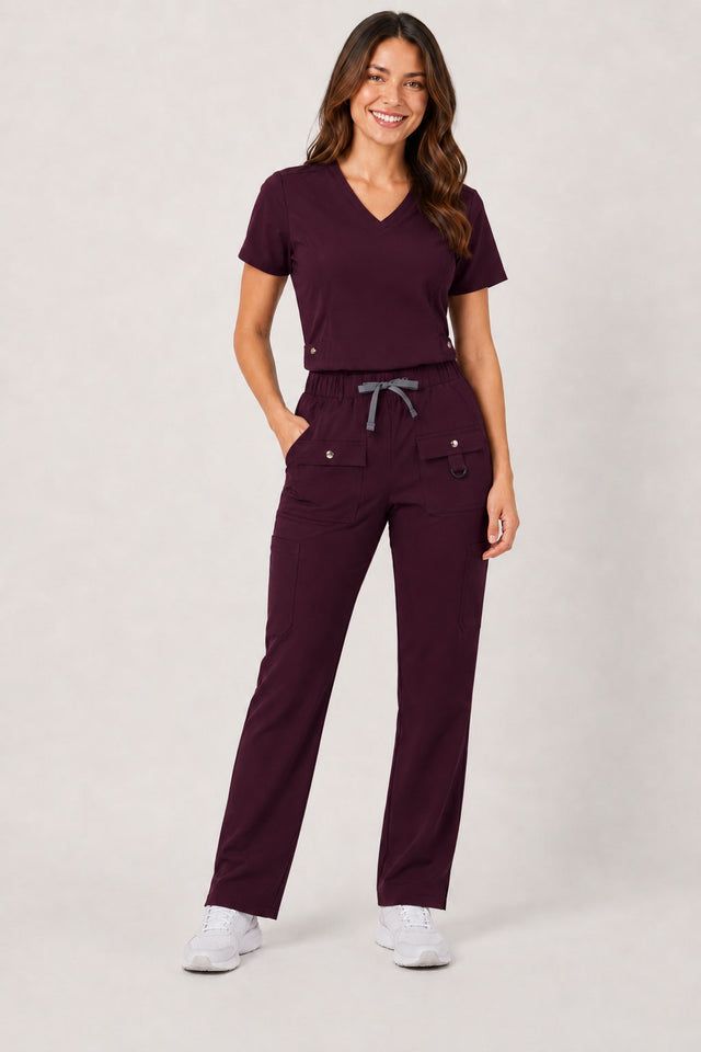 Vivian | 6-Pocket Top and Snap Pocket Straight Leg Pant Set