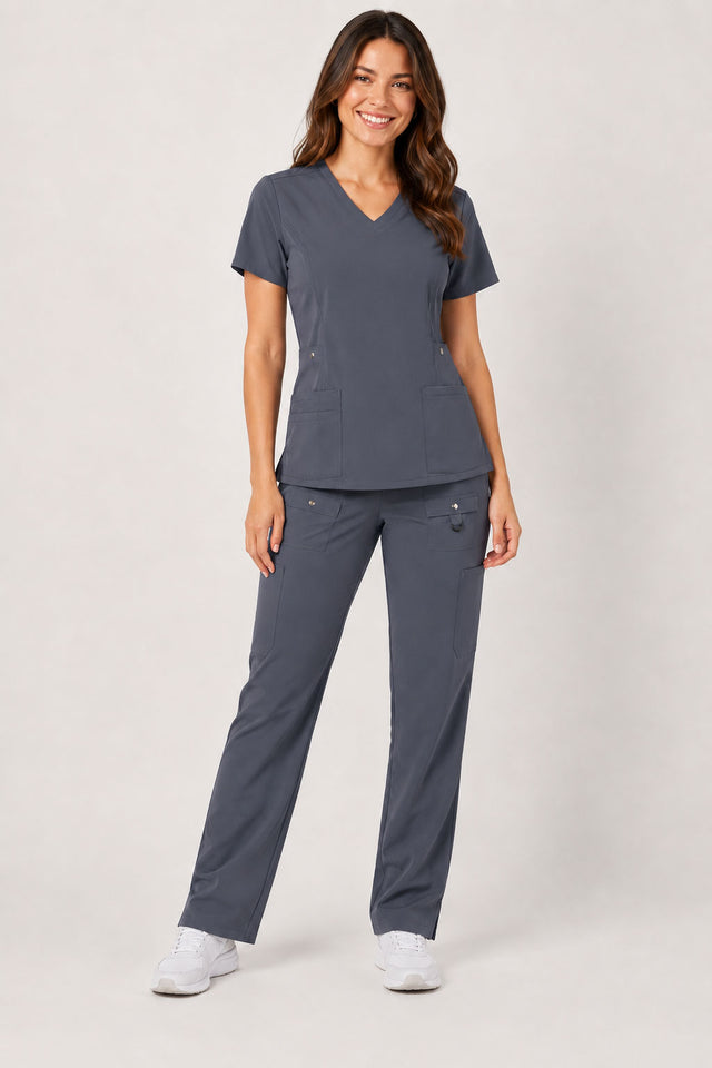 Vivian | 6-Pocket Top and Snap Pocket Straight Leg Pant Set