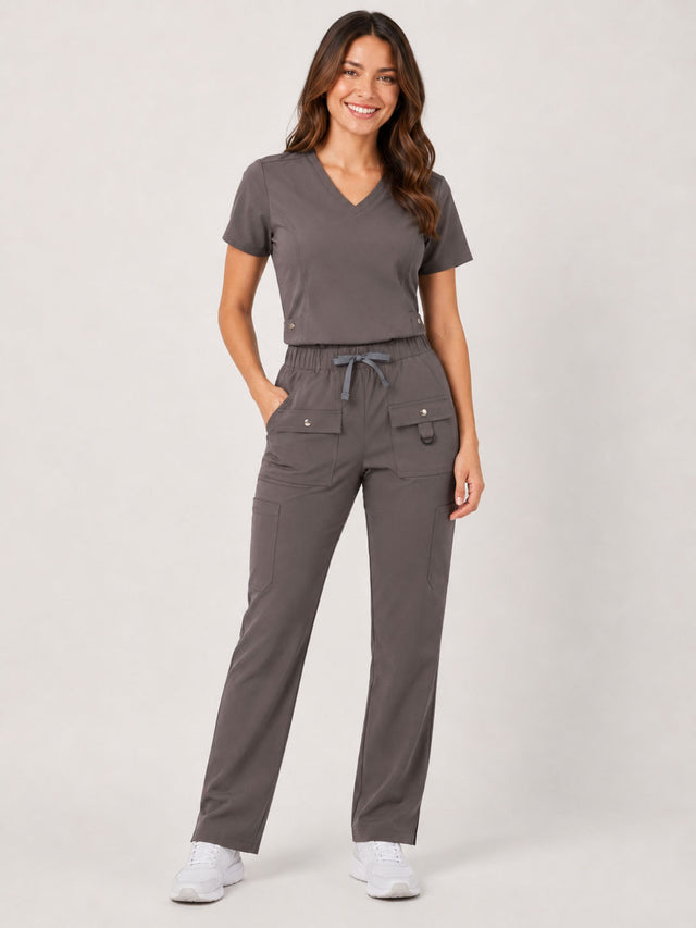 Vivian | 6-Pocket Top and Snap Pocket Straight Leg Pant Set