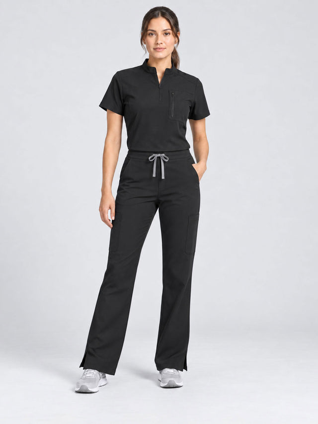 Stella | 1/4 Zip Mock Neck Top & Bootcut Pant Set