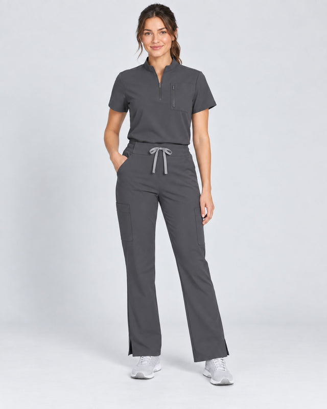 Stella | 1/4 Zip Mock Neck Top & Bootcut Pant Set