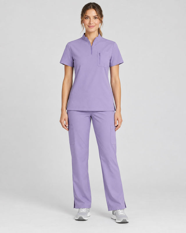 Stella | 1/4 Zip Mock Neck Top & Bootcut Pant Set