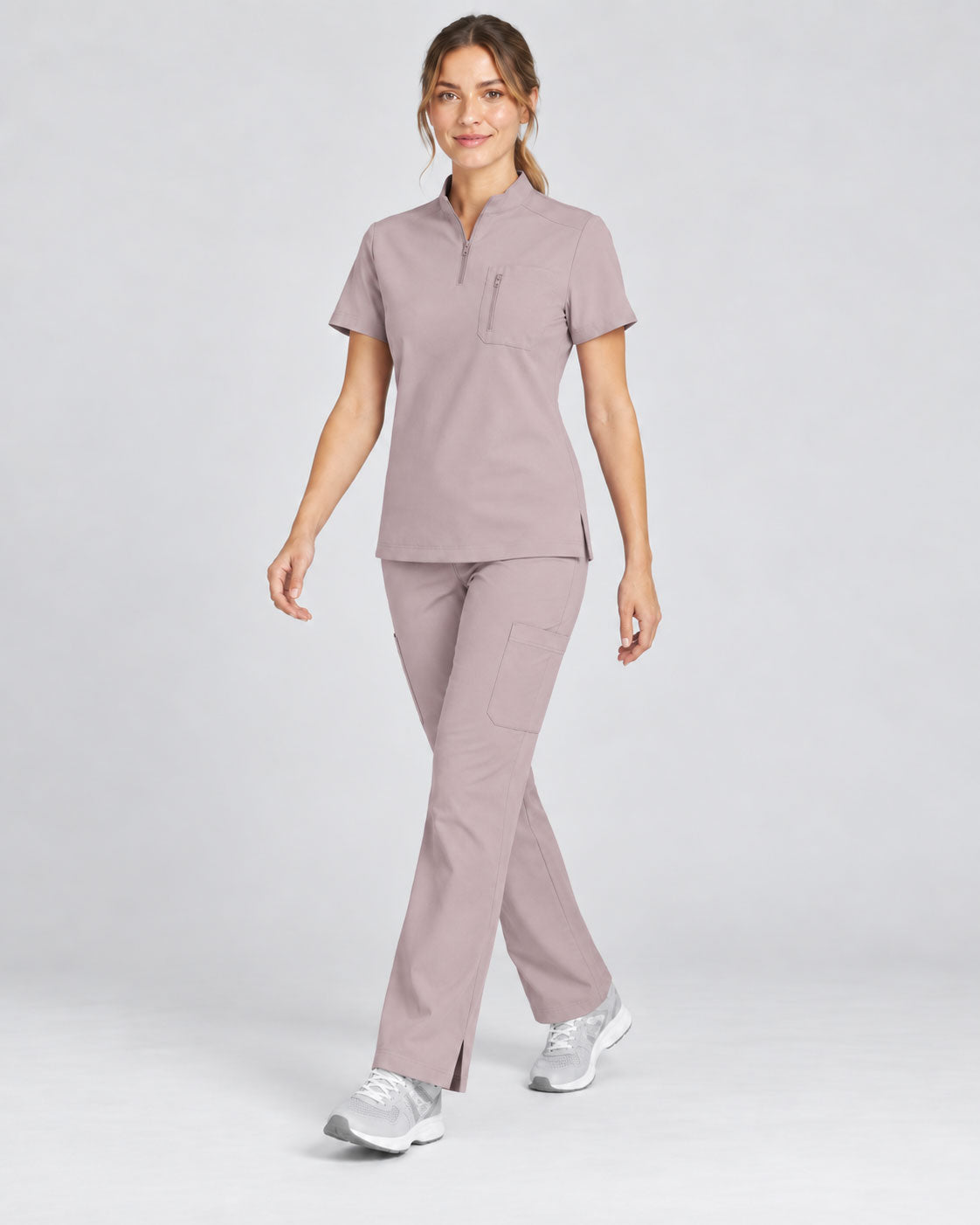 Stella | 1/4 Zip Mock Neck Top & Bootcut Pant Set