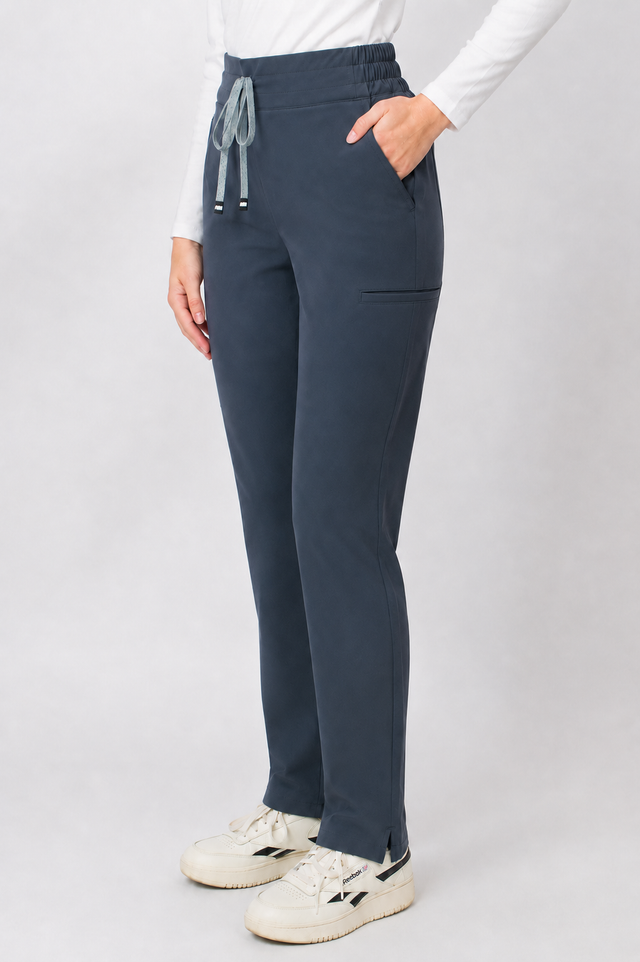 Ariana | High-Waisted Slim Straight Scrub Pants