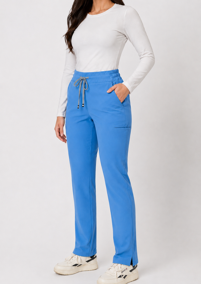 Ariana | High-Waisted Slim Straight Scrub Pants