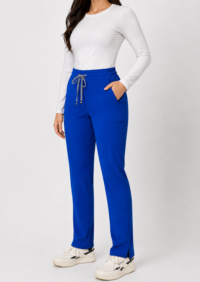 Ariana | High-Waisted Slim Straight Scrub Pants
