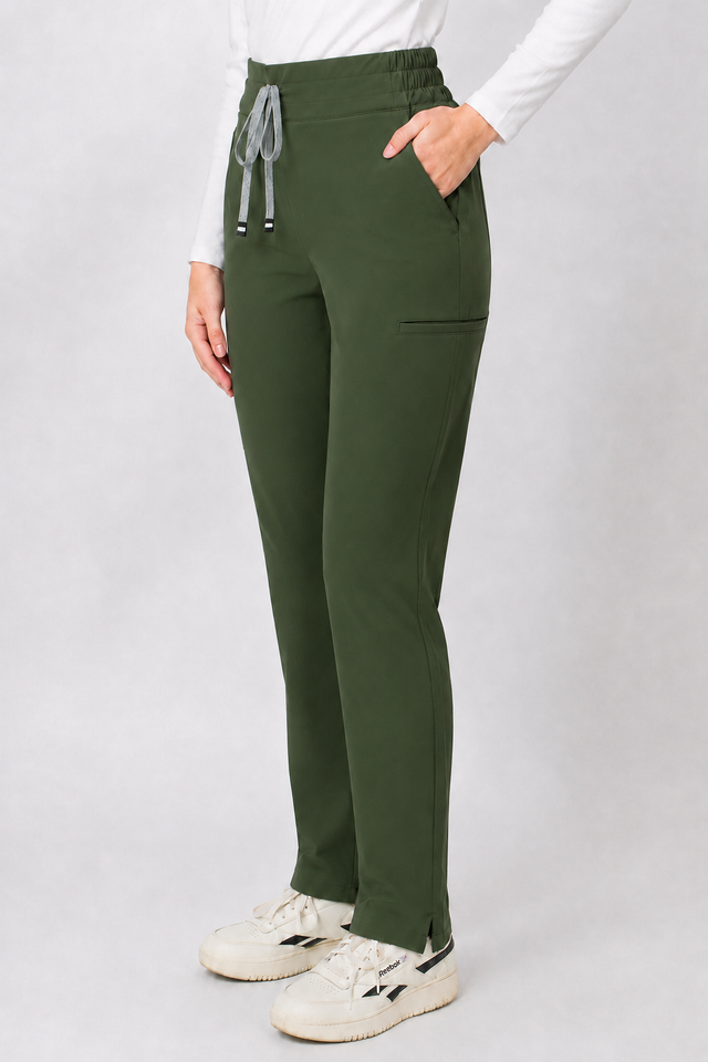 Ariana | High-Waisted Slim Straight Scrub Pants