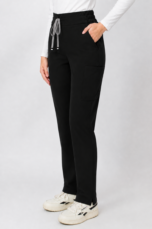 Ariana | High-Waisted Slim Straight Scrub Pants