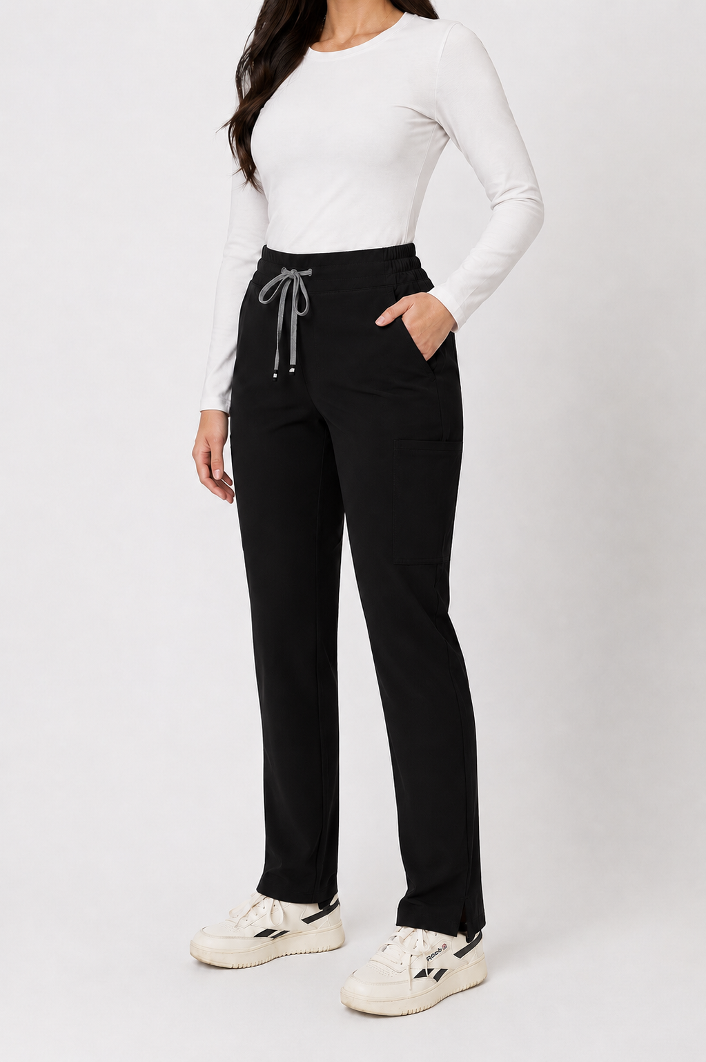 Ariana | High-Waisted Slim Straight Scrub Pants