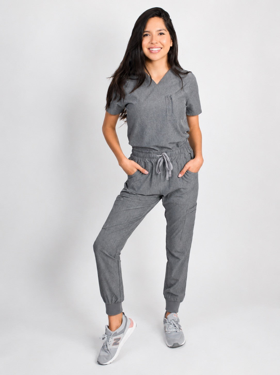 Fleur | Zip Pocket Top & Jogger Scrubs Set | Petite
