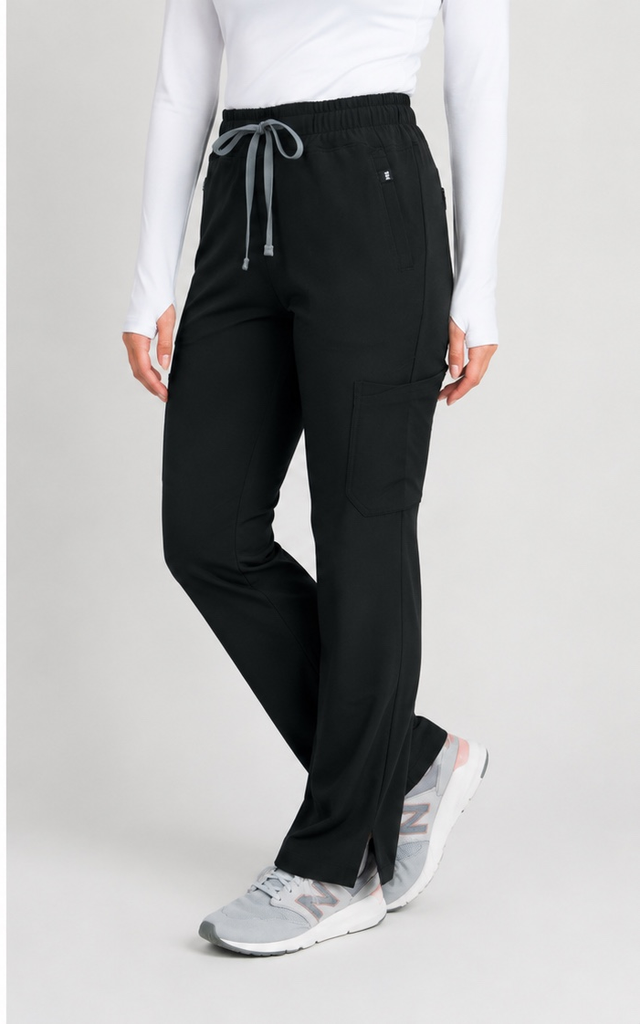 Straight Leg Mid-Rise Multi-Pocket Scrub Pant