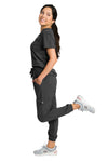Maple | Women's 3-Pocket Snap Closure Chest Pocket Top Gathered Jogger Pants Set | Petite