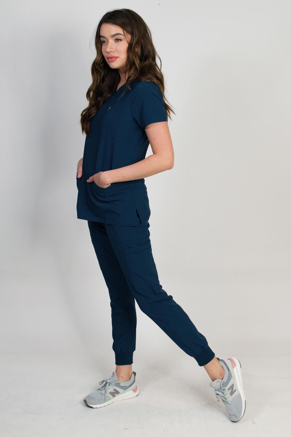 Fleur | Zip Pocket Top & Jogger Scrubs Set | Petite