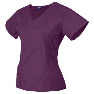 Raina | Limited Edition Women's Mock Wrap Snap Pockets Scrubs Set | Cool Colors