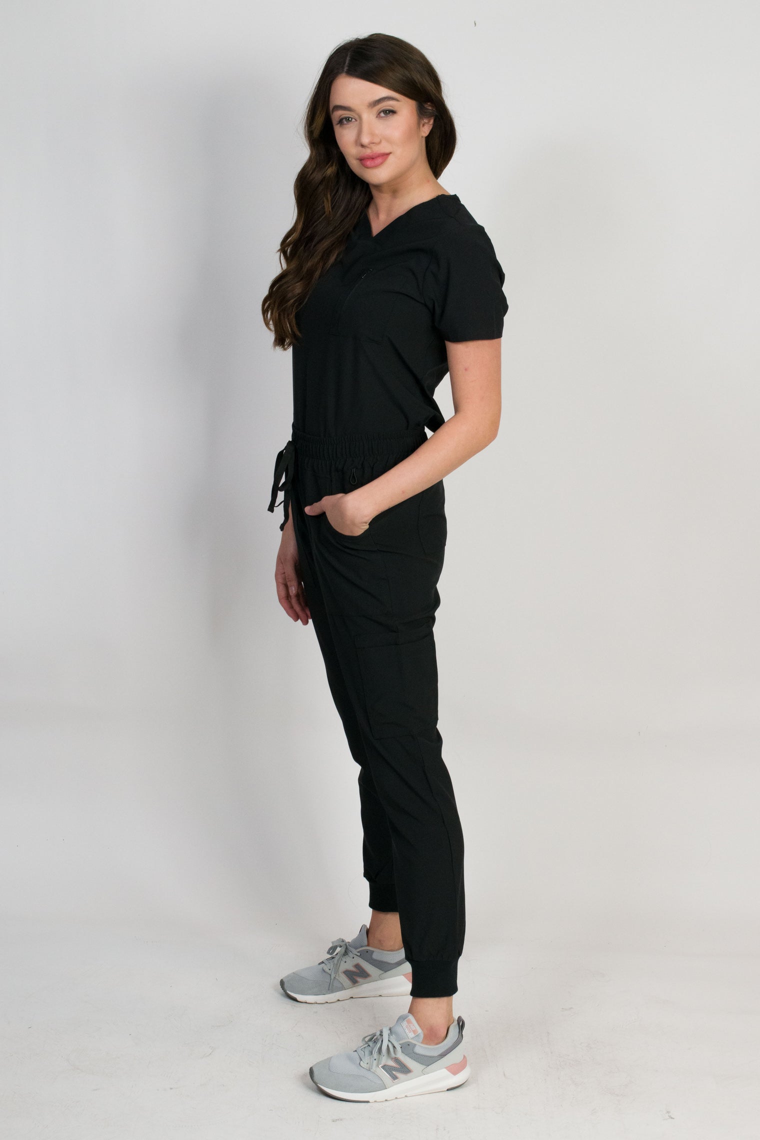 Fleur | Zip Pocket Top & Jogger Scrubs Set | Petite
